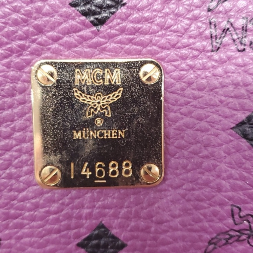 MCM Only Used Once! Custom Made Purple and Tan Monogram Tote Bag - Picture 10 of 16